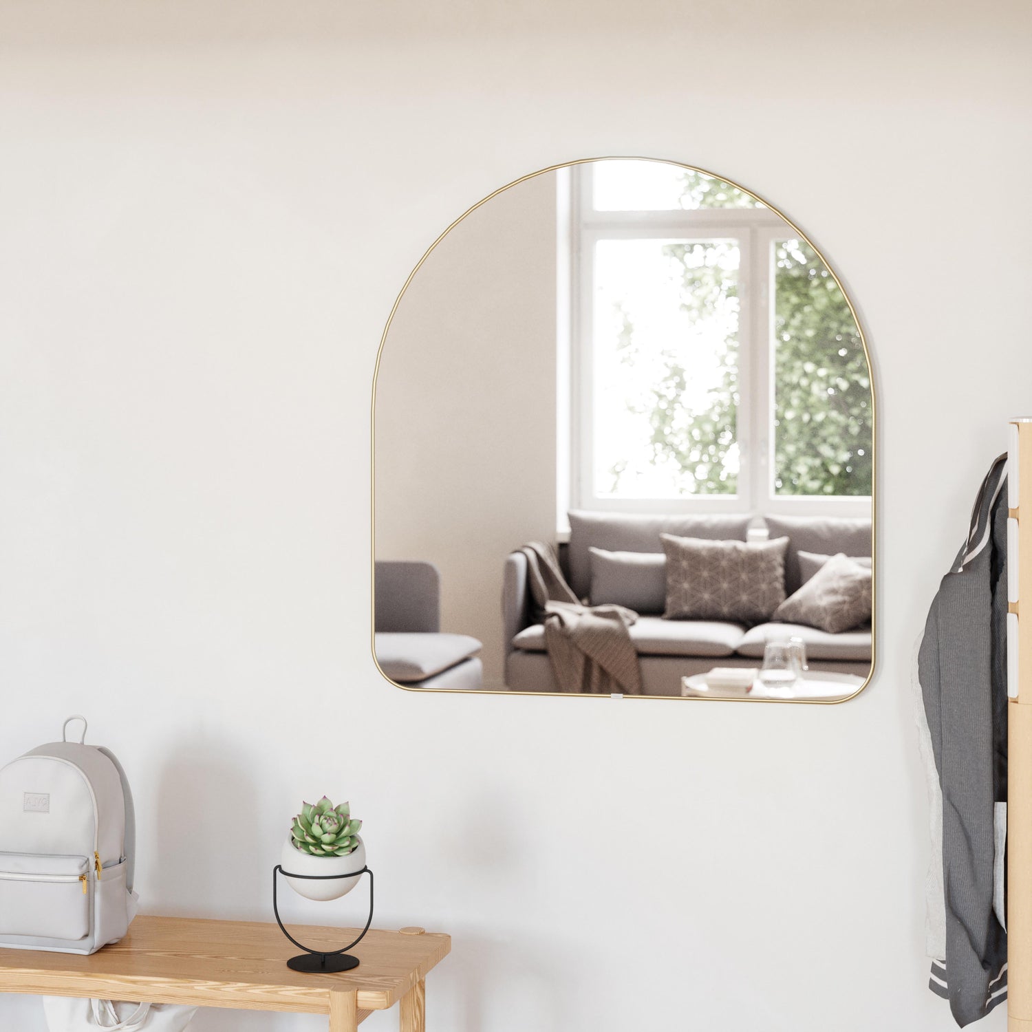 Umbra Hubba Arched Mirror Brass