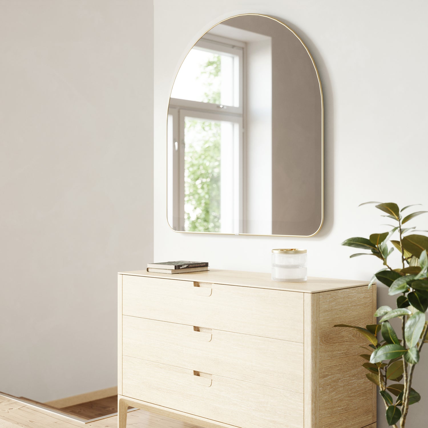 Umbra Hubba Arched Mirror Brass