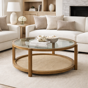 Trigg Wood/Jute Coffee Table