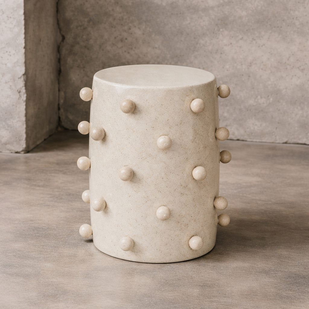 Pip Ceramic Stool Ivory