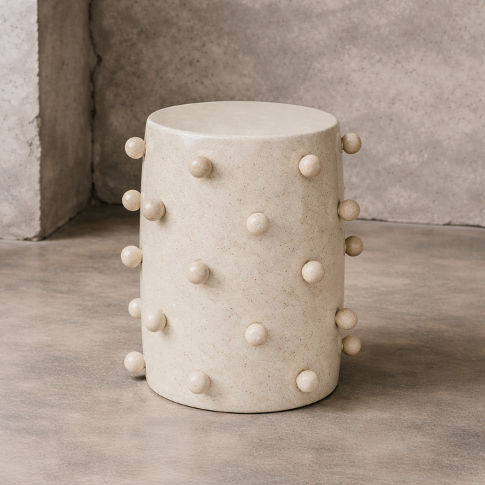 Pip Ceramic Stool Ivory