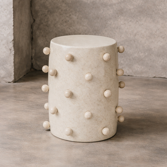 Pip Ceramic Stool Ivory