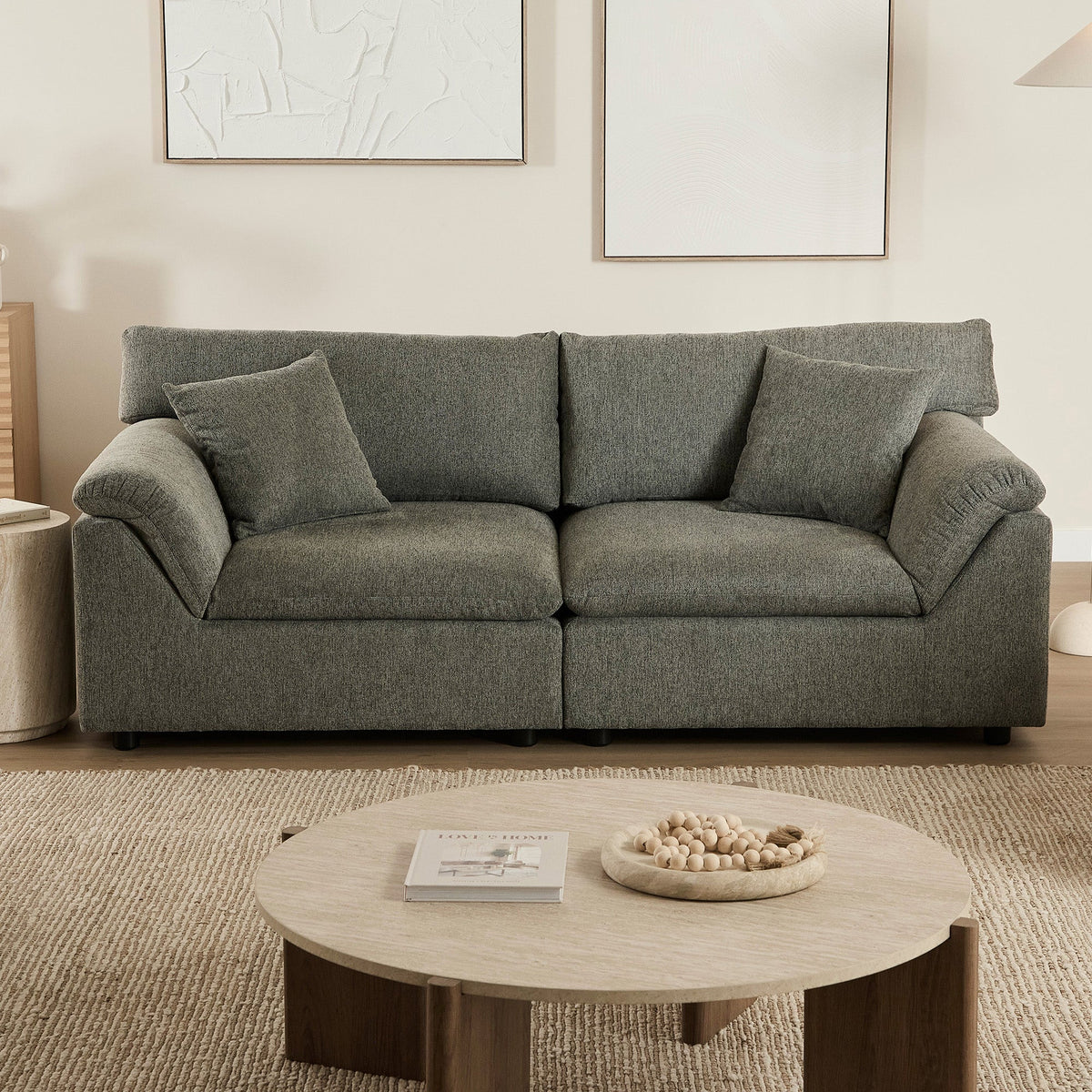 Emery 2 Seater Modular Sofa Grey