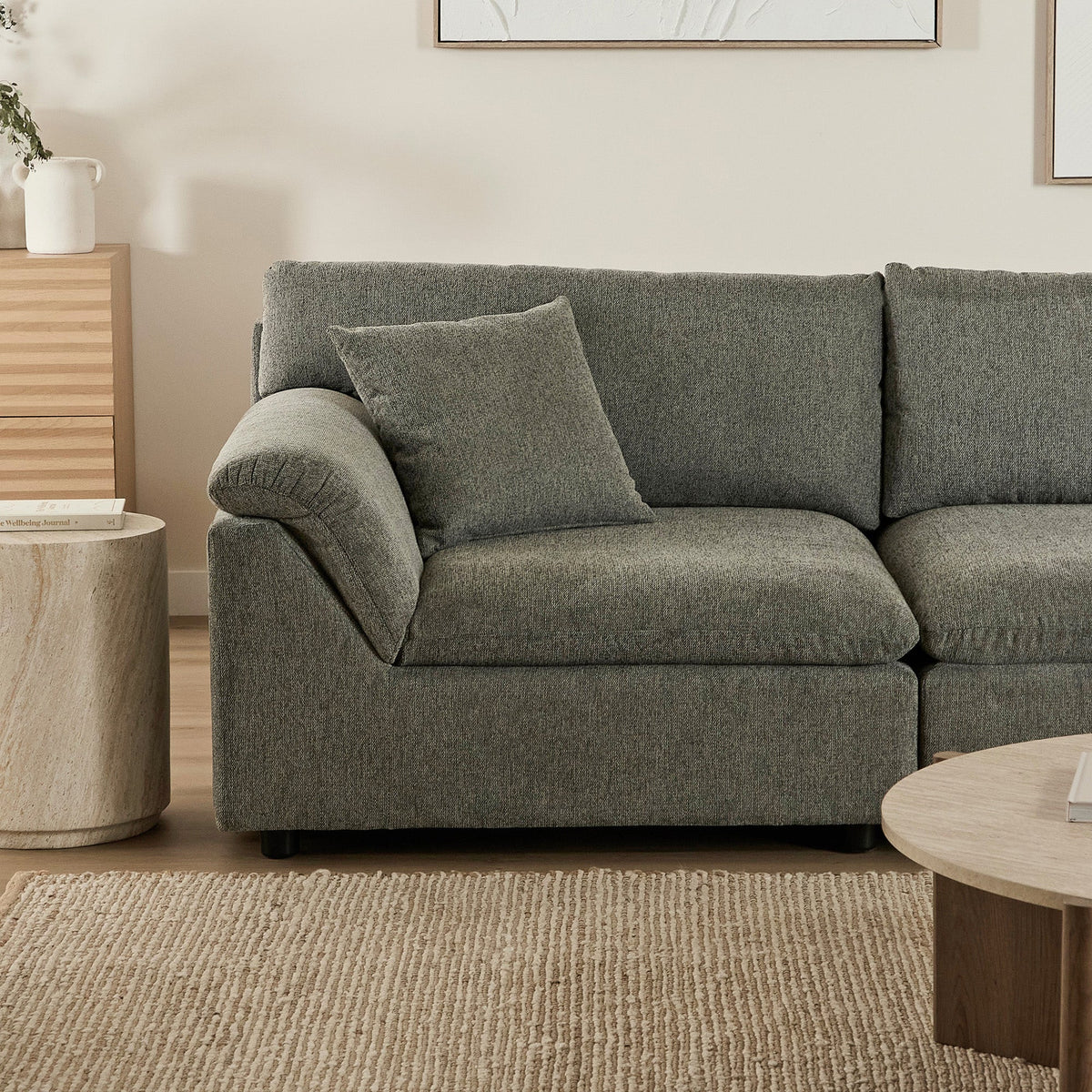 Emery 2 Seater Modular Sofa Grey