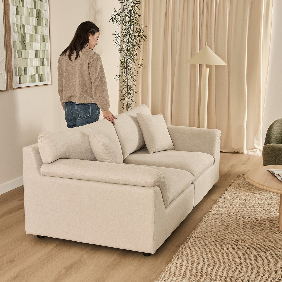 Emery 2 Seater Modular Sofa Oat