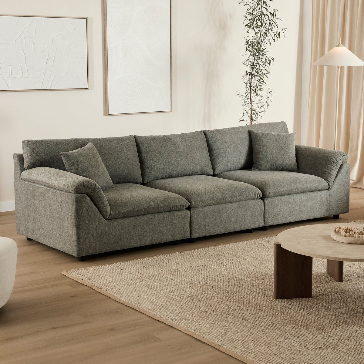 Emery 3 Seater Modular Sofa Grey