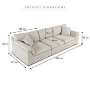 Emery 3 Seater Modular Sofa Oat