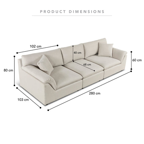 Emery 3 Seater Modular Sofa Oat