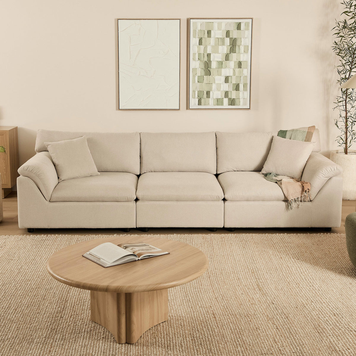 Emery 3 Seater Modular Sofa Oat