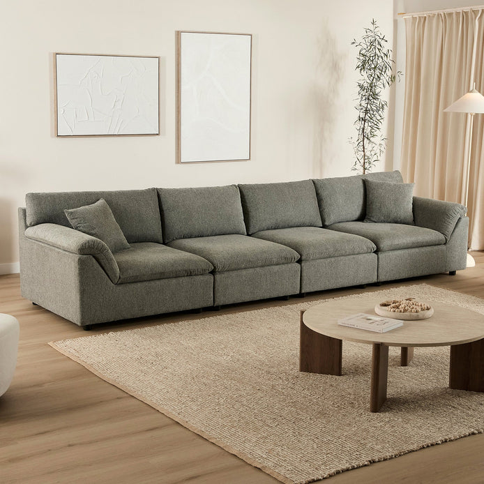 Emery 4 Seater Modular Sofa Grey