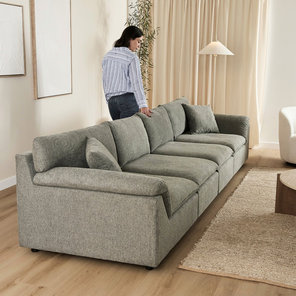 Emery 4 Seater Modular Sofa Grey