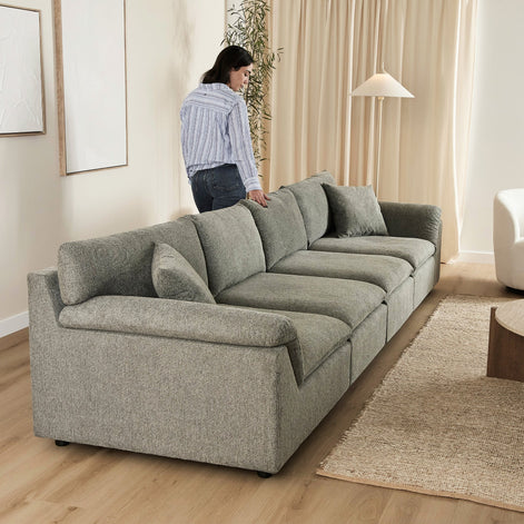 Emery 4 Seater Modular Sofa Grey