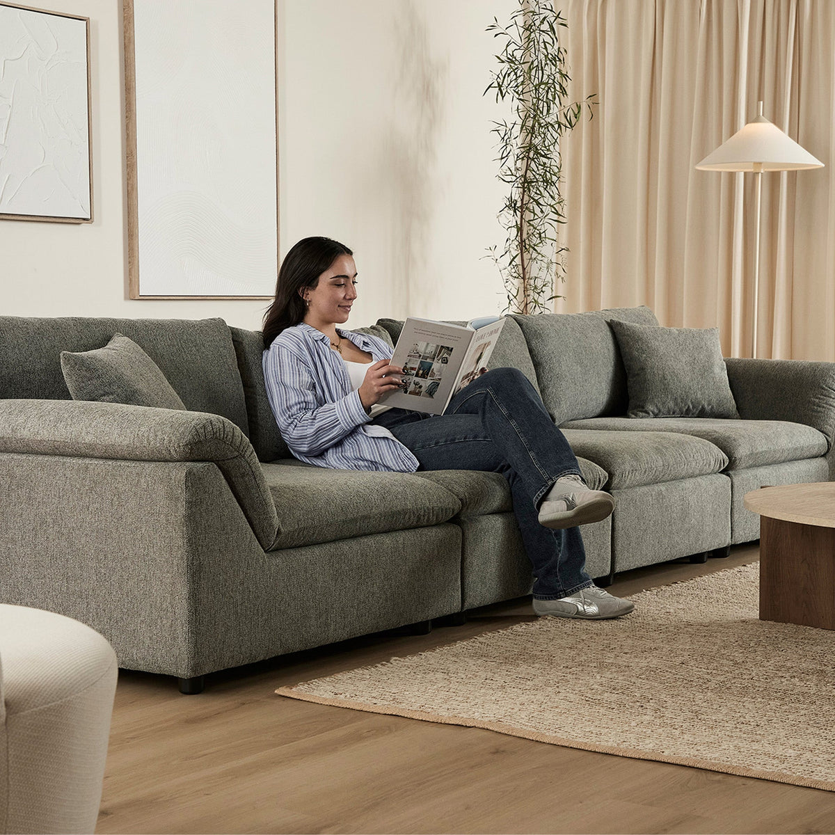 Emery 4 Seater Modular Sofa Grey