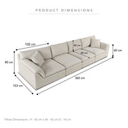 Emery 4 Seater Modular Sofa Oat