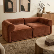 Tully 2 Seater Modular Sofa Cinnamon