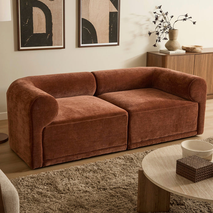 Tully 2 Seater Modular Sofa Cinnamon