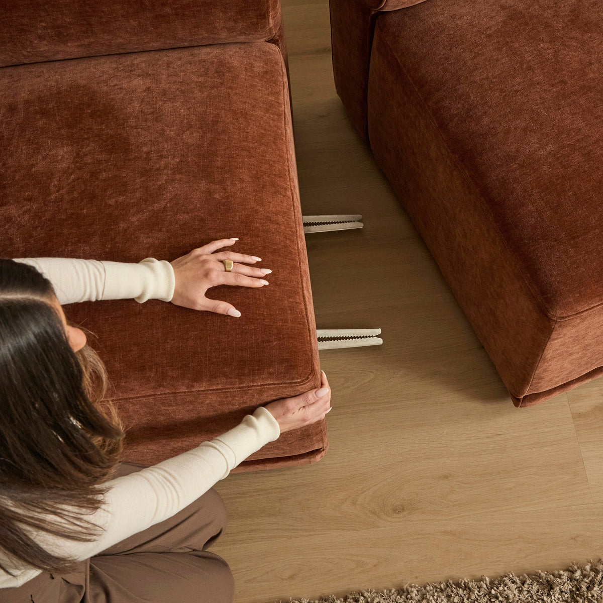 Tully 2 Seater Modular Sofa Cinnamon