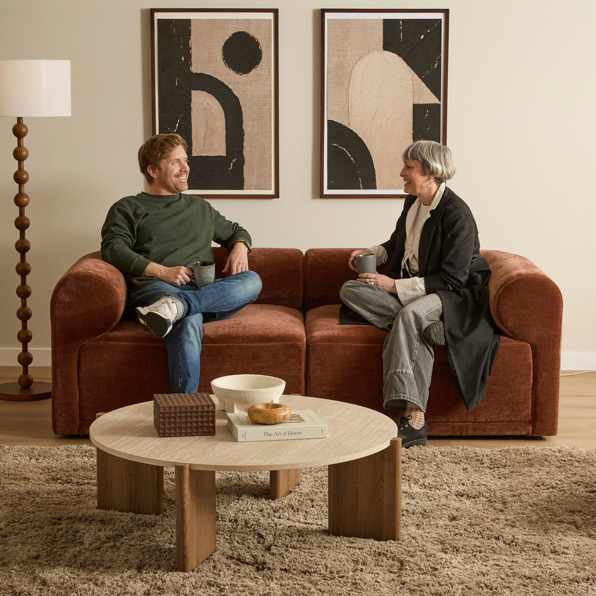 Tully 2 Seater Modular Sofa Cinnamon