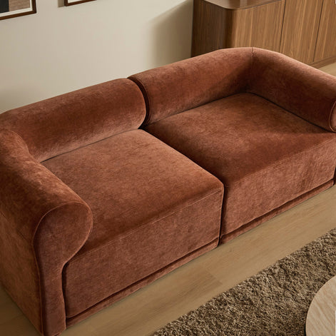 Tully 2 Seater Modular Sofa Cinnamon