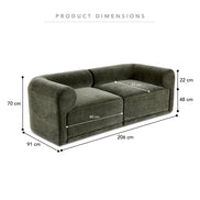 Tully 2 Seater Modular Sofa Olive