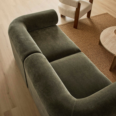 Tully 2 Seater Modular Sofa Olive