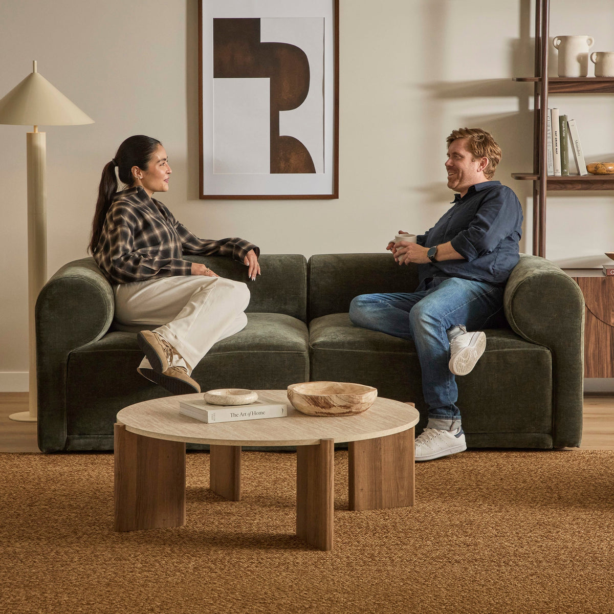 Tully 2 Seater Modular Sofa Olive