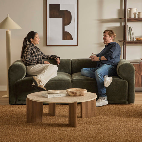Tully 2 Seater Modular Sofa Olive