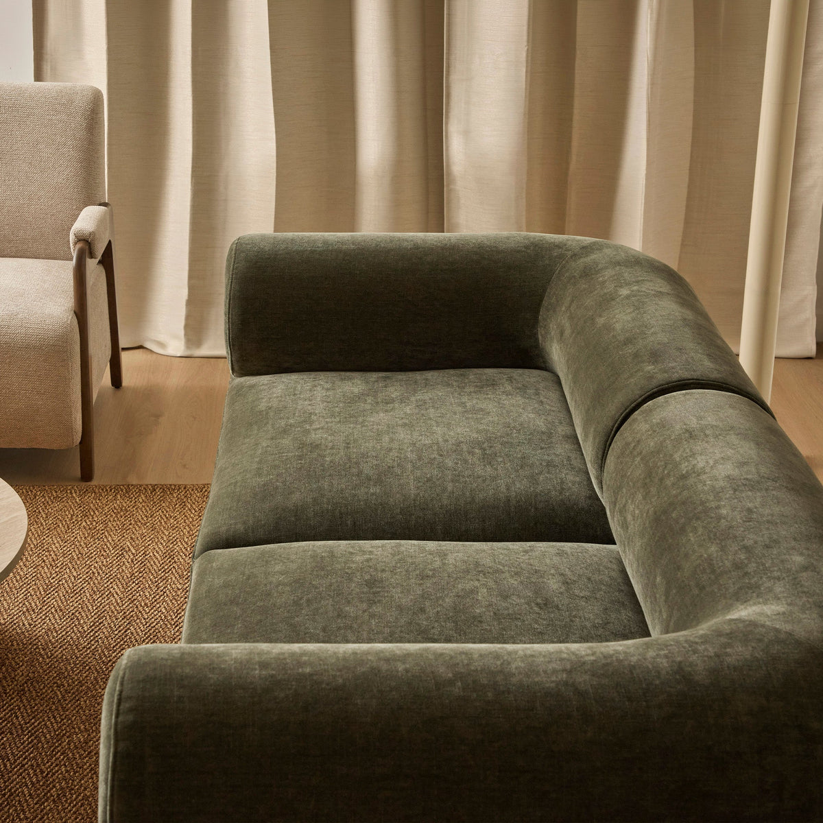 Tully 2 Seater Modular Sofa Olive