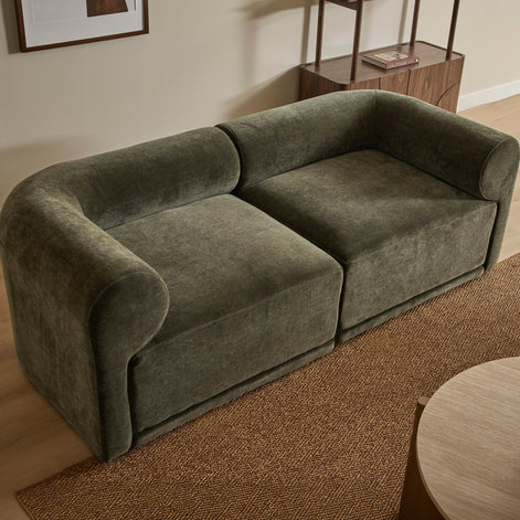 Tully 2 Seater Modular Sofa Olive