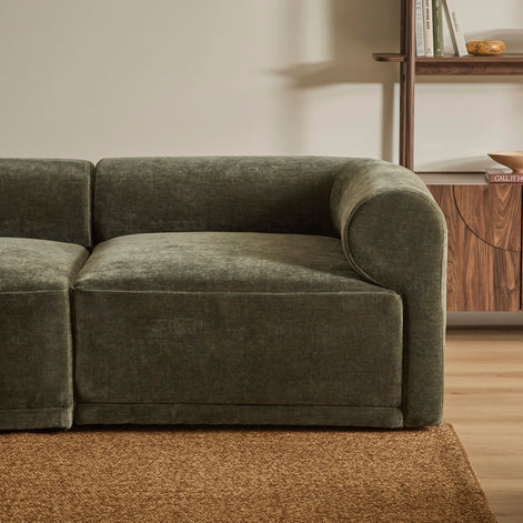 Tully 2 Seater Modular Sofa Olive