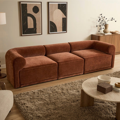 Tully 3 Seater Modular Sofa Cinnamon