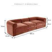 Tully 3 Seater Modular Sofa Cinnamon