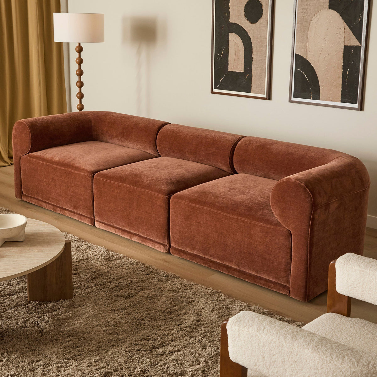 Tully 3 Seater Modular Sofa Cinnamon