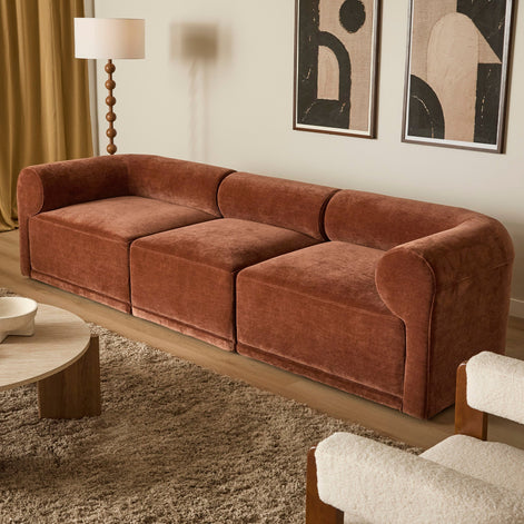 Tully 3 Seater Modular Sofa Cinnamon