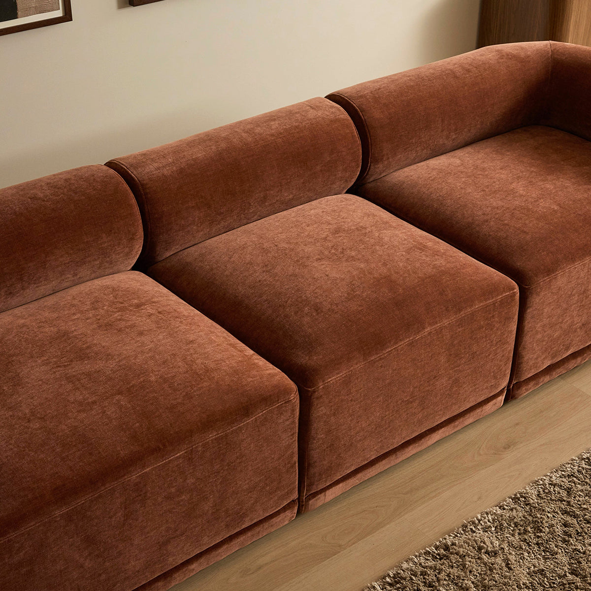 Tully 3 Seater Modular Sofa Cinnamon