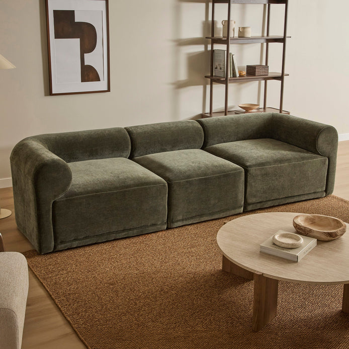 Tully 3 Seater Modular Sofa Olive