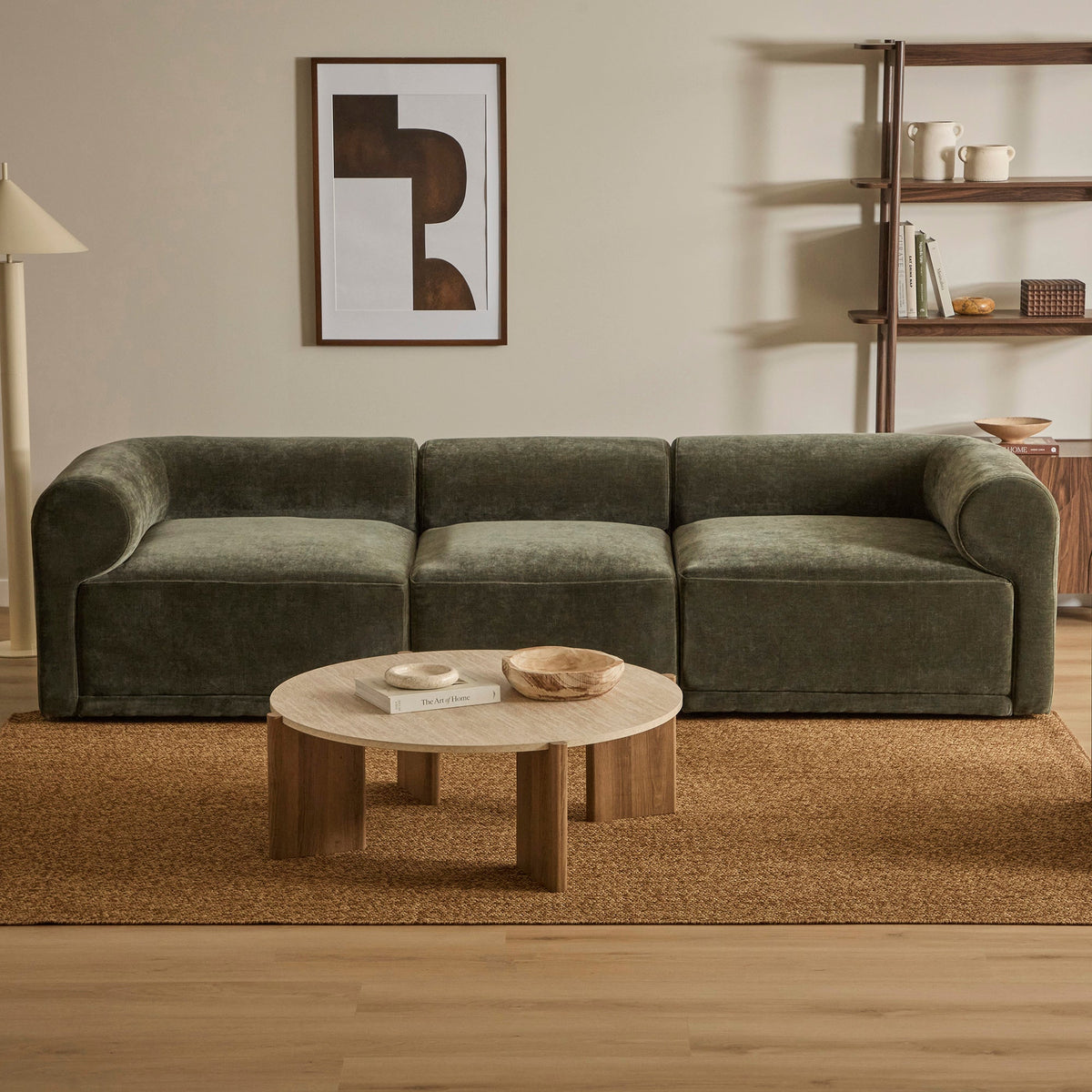 Tully 3 Seater Modular Sofa Olive