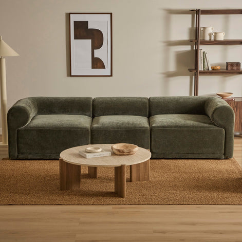 Tully 3 Seater Modular Sofa Olive