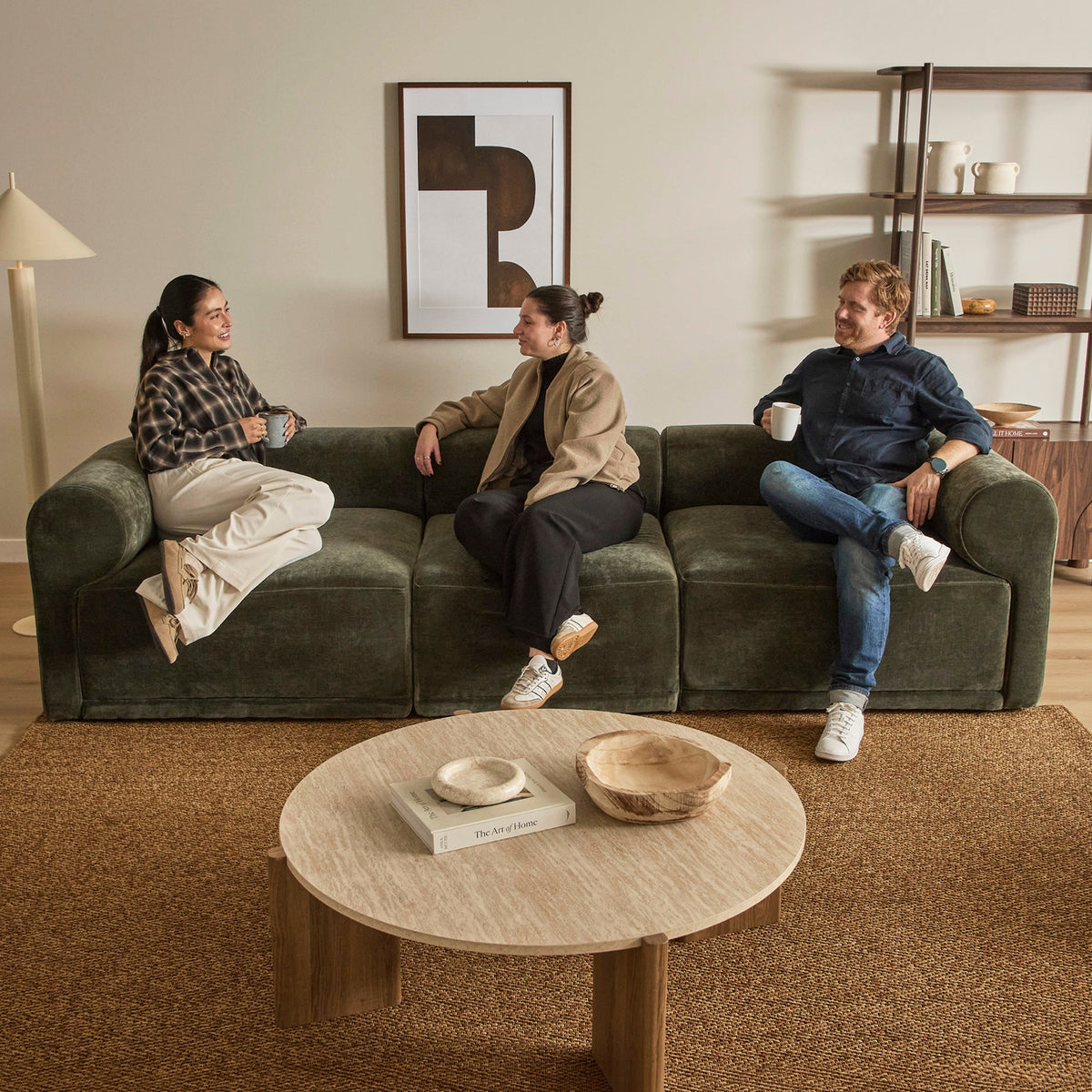 Tully 3 Seater Modular Sofa Olive