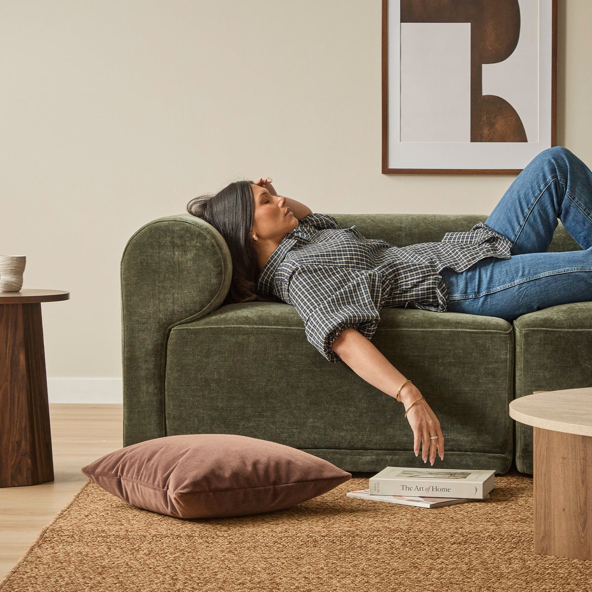 Tully 3 Seater Modular Sofa Olive