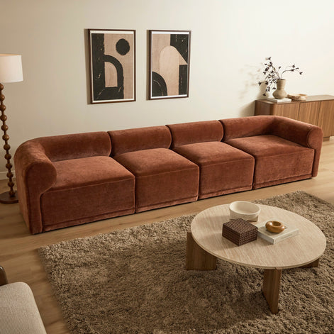 Tully 4 Seater Modular Sofa Cinnamon