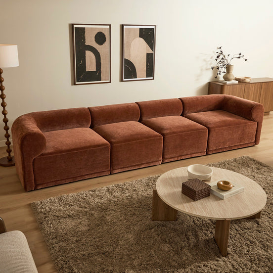 Tully 4 Seater Modular Sofa Cinnamon