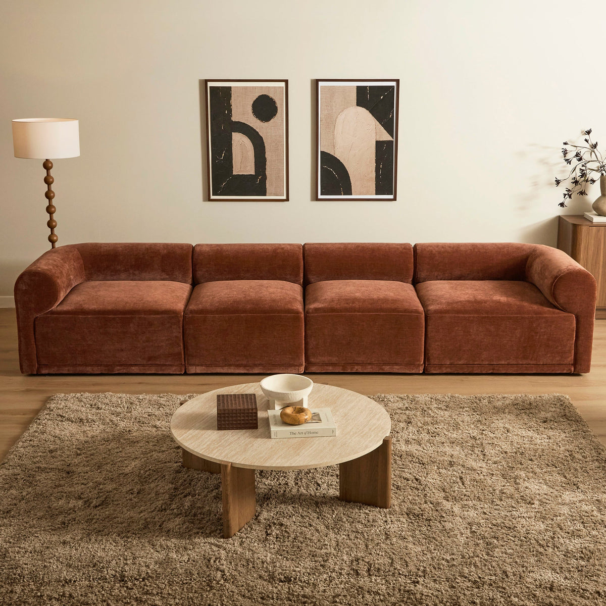 Tully 4 Seater Modular Sofa Cinnamon