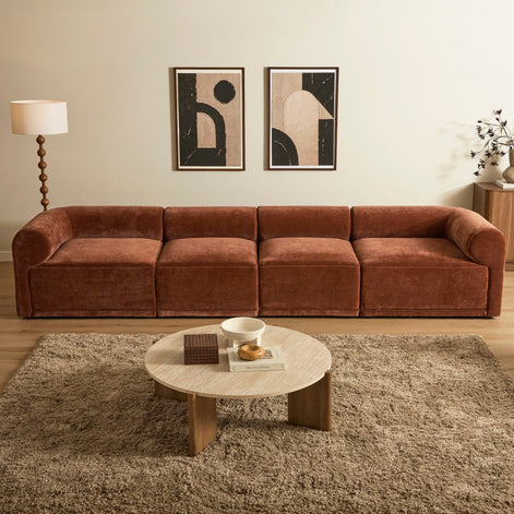 Tully 4 Seater Modular Sofa Cinnamon
