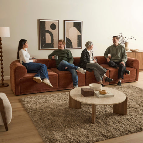 Tully 4 Seater Modular Sofa Cinnamon