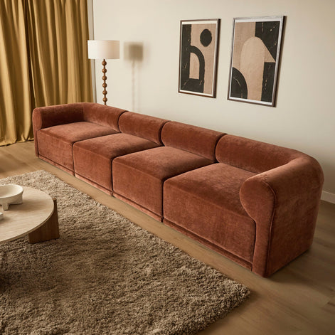 Tully 4 Seater Modular Sofa Cinnamon