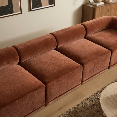 Tully 4 Seater Modular Sofa Cinnamon