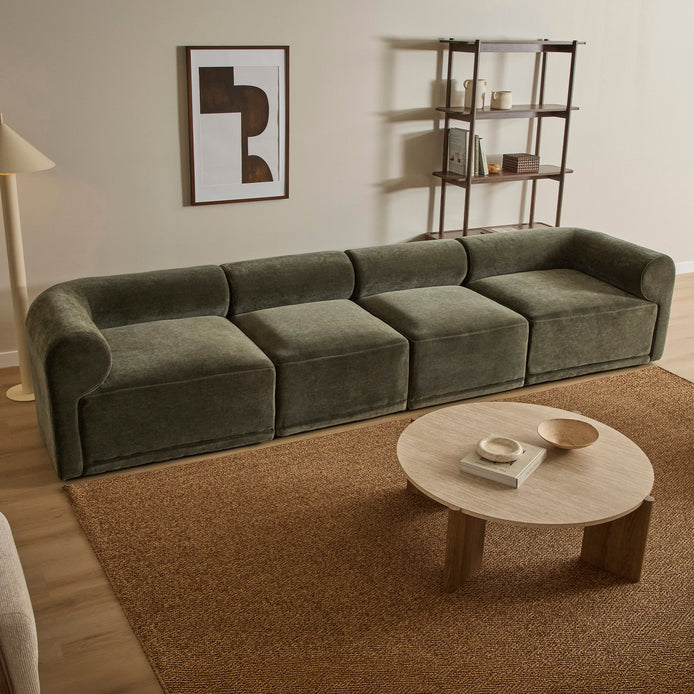 Tully 4 Seater Modular Sofa Olive