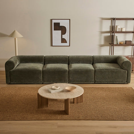Tully 4 Seater Modular Sofa Olive