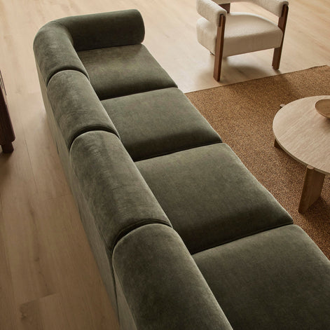 Tully 4 Seater Modular Sofa Olive